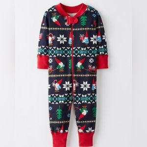 Hanna Andersson Organic Cotton Baby Zip Onesie Pajamas, Christmas 6-12M